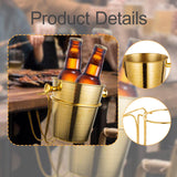 Maxbell Desktop Ice Bucket Stand Champagne Bucket Holder for Picnic Cocktail Parties Gold