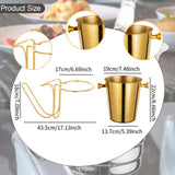 Maxbell Desktop Ice Bucket Stand Champagne Bucket Holder for Picnic Cocktail Parties Gold