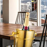 Maxbell Desktop Ice Bucket Stand Champagne Bucket Holder for Picnic Cocktail Parties Gold
