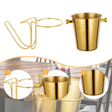 Maxbell Desktop Ice Bucket Stand Champagne Bucket Holder for Picnic Cocktail Parties Gold