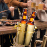 Maxbell Desktop Ice Bucket Stand Champagne Bucket Holder for Picnic Cocktail Parties Gold