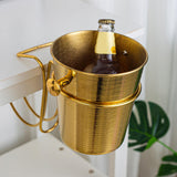 Maxbell Desktop Ice Bucket Stand Champagne Bucket Holder for Picnic Cocktail Parties Gold