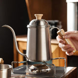 Maxbell Hand Brewing Coffee Kettle Lightweight 650ml Tea Pot for Home Outdoor Indoor silver