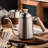 Maxbell Hand Brewing Coffee Kettle Lightweight 650ml Tea Pot for Home Outdoor Indoor silver