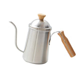 Maxbell Hand Brewing Coffee Kettle Lightweight 650ml Tea Pot for Home Outdoor Indoor silver