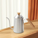 Maxbell Hand Brewing Coffee Kettle Lightweight 650ml Tea Pot for Home Outdoor Indoor silver