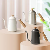 Maxbell Hand Brewing Coffee Kettle Lightweight 650ml Tea Pot for Home Outdoor Indoor white