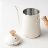 Maxbell Hand Brewing Coffee Kettle Lightweight 650ml Tea Pot for Home Outdoor Indoor white