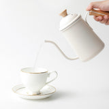 Maxbell Hand Brewing Coffee Kettle Lightweight 650ml Tea Pot for Home Outdoor Indoor white