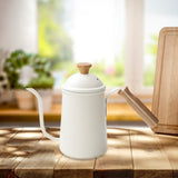 Maxbell Hand Brewing Coffee Kettle Lightweight 650ml Tea Pot for Home Outdoor Indoor white