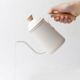 Maxbell Hand Brewing Coffee Kettle Lightweight 650ml Tea Pot for Home Outdoor Indoor white