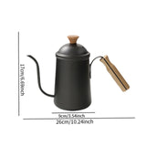 Maxbell Hand Brewing Coffee Kettle Lightweight 650ml Tea Pot for Home Outdoor Indoor black