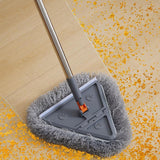 Maxbell Foldable Triangle Mop with Microfiber Pad Cleaning Mop for Tile Ceiling Wall