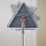 Maxbell Foldable Triangle Mop with Microfiber Pad Cleaning Mop for Tile Ceiling Wall