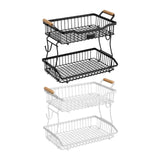 Maxbell 2 Tier Fruit Basket Vegetable Storage Organizer for Hotel Countertop Kitchen Black