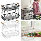 Maxbell 2 Tier Fruit Basket Vegetable Storage Organizer for Hotel Countertop Kitchen Black