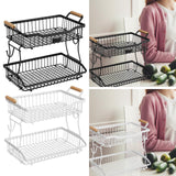 Maxbell 2 Tier Fruit Basket Vegetable Storage Organizer for Hotel Countertop Kitchen Black