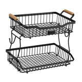 Maxbell 2 Tier Fruit Basket Vegetable Storage Organizer for Hotel Countertop Kitchen Black