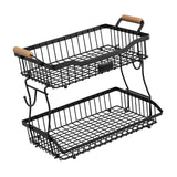 Maxbell 2 Tier Fruit Basket Vegetable Storage Organizer for Hotel Countertop Kitchen Black