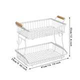 Maxbell 2 Tier Fruit Basket Vegetable Storage Organizer for Hotel Countertop Kitchen White
