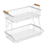 Maxbell 2 Tier Fruit Basket Vegetable Storage Organizer for Hotel Countertop Kitchen White