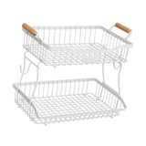 Maxbell 2 Tier Fruit Basket Vegetable Storage Organizer for Hotel Countertop Kitchen White