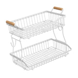 Maxbell 2 Tier Fruit Basket Vegetable Storage Organizer for Hotel Countertop Kitchen White