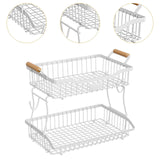Maxbell 2 Tier Fruit Basket Vegetable Storage Organizer for Hotel Countertop Kitchen White