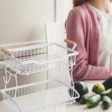 Maxbell 2 Tier Fruit Basket Vegetable Storage Organizer for Hotel Countertop Kitchen White