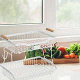 Maxbell 2 Tier Fruit Basket Vegetable Storage Organizer for Hotel Countertop Kitchen White