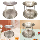 Maxbell Seafood Stand Set 2 Tier Round Sturdy Seafood Tray Rack for Wedding Birthday Shallow dish