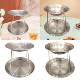 Maxbell Seafood Stand Set 2 Tier Round Sturdy Seafood Tray Rack for Wedding Birthday Shallow dish
