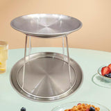 Maxbell Seafood Stand Set 2 Tier Round Sturdy Seafood Tray Rack for Wedding Birthday Shallow dish