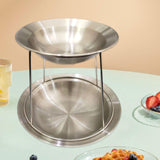 Maxbell Seafood Stand Set 2 Tier Round Sturdy Seafood Tray Rack for Wedding Birthday Deep Basin