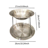 Maxbell Seafood Stand Set 2 Tier Round Sturdy Seafood Tray Rack for Wedding Birthday Deep Basin