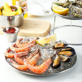 Maxbell Seafood Stand Set 2 Tier Round Sturdy Seafood Tray Rack for Wedding Birthday Deep Basin
