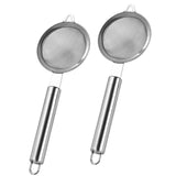 Maxbell 2Pcs Fine Mesh Strainer Multifunctional Flour Sifter for Cooking Juice Pasta Round tube handle
