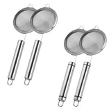 Maxbell 2Pcs Fine Mesh Strainer Multifunctional Flour Sifter for Cooking Juice Pasta Round tube handle