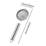 Maxbell 2Pcs Fine Mesh Strainer Multifunctional Flour Sifter for Cooking Juice Pasta Round tube handle