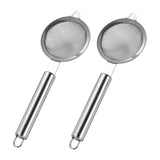 Maxbell 2Pcs Fine Mesh Strainer Multifunctional Flour Sifter for Cooking Juice Pasta Round tube handle