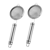 Maxbell 2Pcs Fine Mesh Strainer Multifunctional Flour Sifter for Cooking Juice Pasta Double wire handle