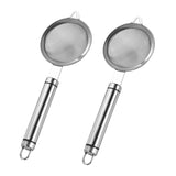Maxbell 2Pcs Fine Mesh Strainer Multifunctional Flour Sifter for Cooking Juice Pasta Double wire handle