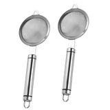 Maxbell 2Pcs Fine Mesh Strainer Multifunctional Flour Sifter for Cooking Juice Pasta Double wire handle