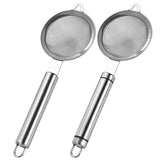 Maxbell 2Pcs Fine Mesh Strainer Multifunctional Flour Sifter for Cooking Juice Pasta Double wire handle