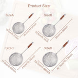 Maxbell Strainer Ladle Oil Filter Versatile Wooden Handle Kitchen Tool Skimmer Spoon 13.5cmx36.5cm