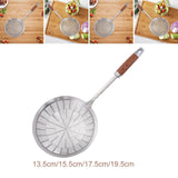 Maxbell Strainer Ladle Oil Filter Versatile Wooden Handle Kitchen Tool Skimmer Spoon 13.5cmx36.5cm