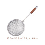 Maxbell Strainer Ladle Oil Filter Versatile Wooden Handle Kitchen Tool Skimmer Spoon 13.5cmx36.5cm