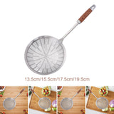 Maxbell Strainer Ladle Oil Filter Versatile Wooden Handle Kitchen Tool Skimmer Spoon 13.5cmx36.5cm