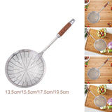 Maxbell Strainer Ladle Oil Filter Versatile Wooden Handle Kitchen Tool Skimmer Spoon 13.5cmx36.5cm