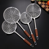 Maxbell Strainer Ladle Oil Filter Versatile Wooden Handle Kitchen Tool Skimmer Spoon 13.5cmx36.5cm